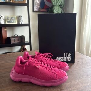 Sneakers by Love Moschino, size -US9, 39, color - Fuchsia